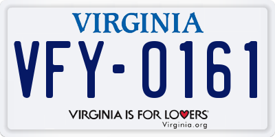 VA license plate VFY0161