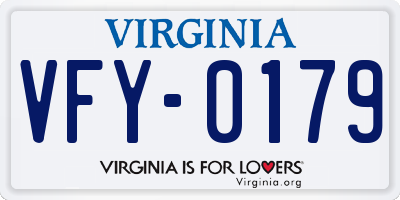 VA license plate VFY0179