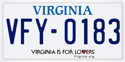 VA license plate VFY0183
