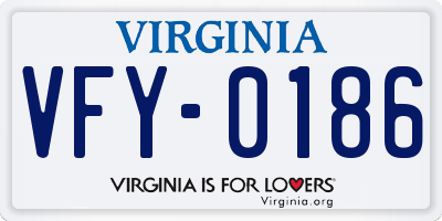 VA license plate VFY0186