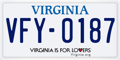 VA license plate VFY0187
