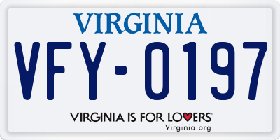 VA license plate VFY0197