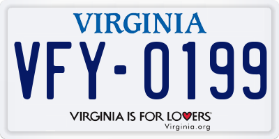 VA license plate VFY0199