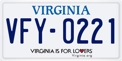 VA license plate VFY0221