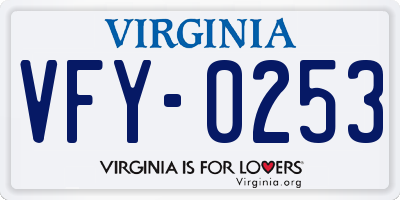 VA license plate VFY0253