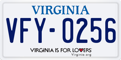 VA license plate VFY0256
