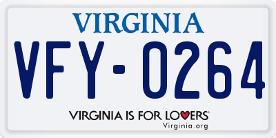 VA license plate VFY0264