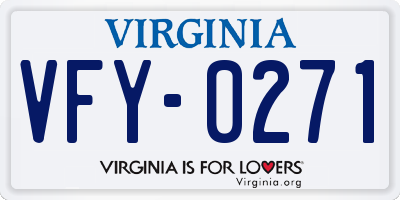 VA license plate VFY0271