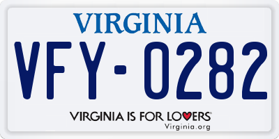 VA license plate VFY0282