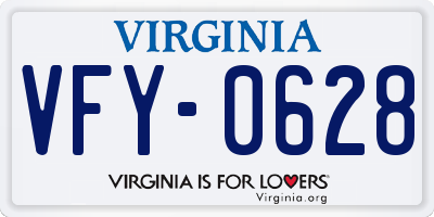 VA license plate VFY0628