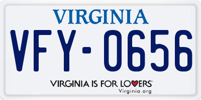 VA license plate VFY0656