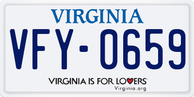 VA license plate VFY0659