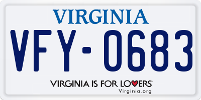 VA license plate VFY0683