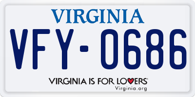 VA license plate VFY0686