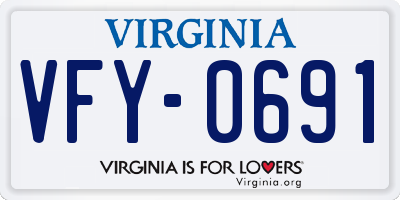 VA license plate VFY0691