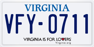 VA license plate VFY0711