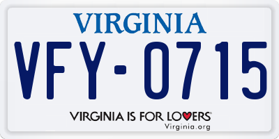VA license plate VFY0715