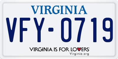 VA license plate VFY0719