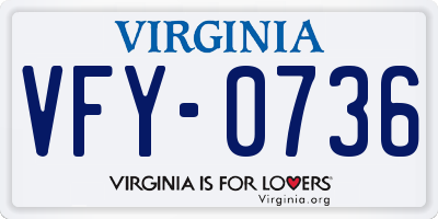 VA license plate VFY0736