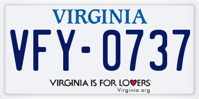 VA license plate VFY0737