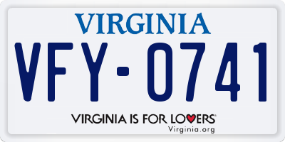 VA license plate VFY0741