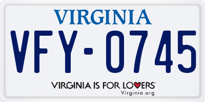 VA license plate VFY0745