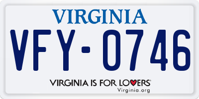 VA license plate VFY0746