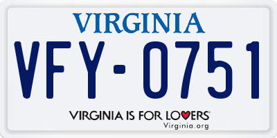 VA license plate VFY0751