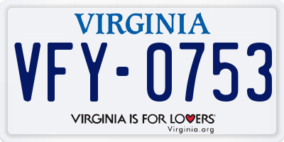 VA license plate VFY0753