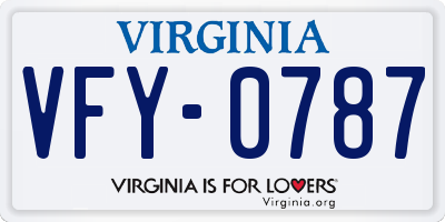 VA license plate VFY0787