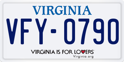 VA license plate VFY0790