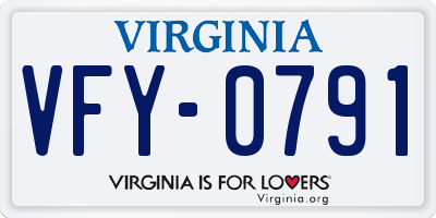 VA license plate VFY0791