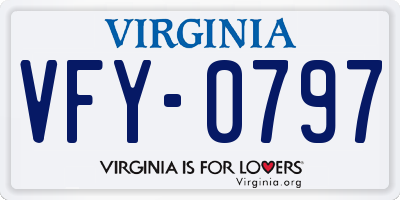 VA license plate VFY0797