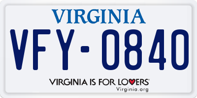 VA license plate VFY0840