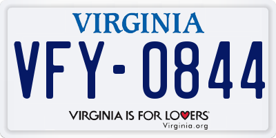 VA license plate VFY0844
