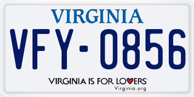 VA license plate VFY0856