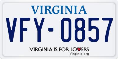 VA license plate VFY0857