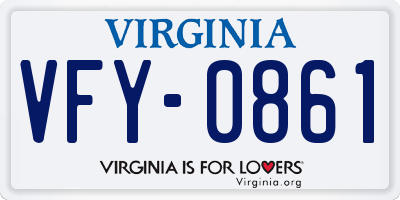 VA license plate VFY0861