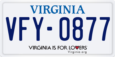 VA license plate VFY0877