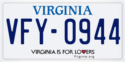 VA license plate VFY0944