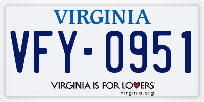 VA license plate VFY0951