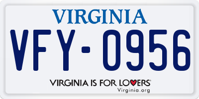 VA license plate VFY0956
