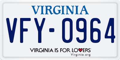VA license plate VFY0964