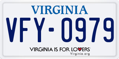 VA license plate VFY0979
