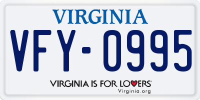 VA license plate VFY0995
