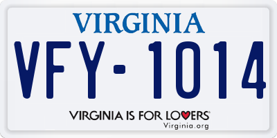 VA license plate VFY1014