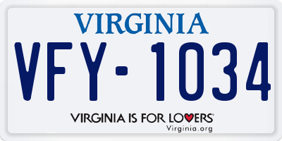 VA license plate VFY1034