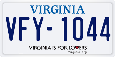 VA license plate VFY1044