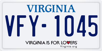 VA license plate VFY1045