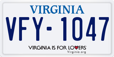 VA license plate VFY1047